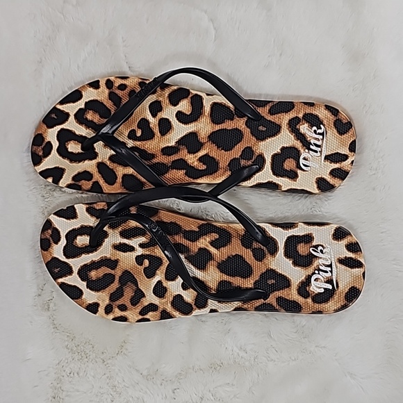 Pink Victoria's Secret Leopard Sandals Size Large - Picture 3 of 6